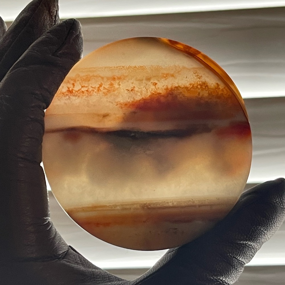 Agate Art Piece - Carnelian Hand carved coaster/display piece